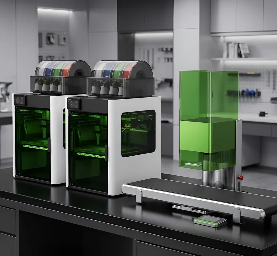 Rapid Prototyping Labor mit 3D-Druckern und Laserschneidern